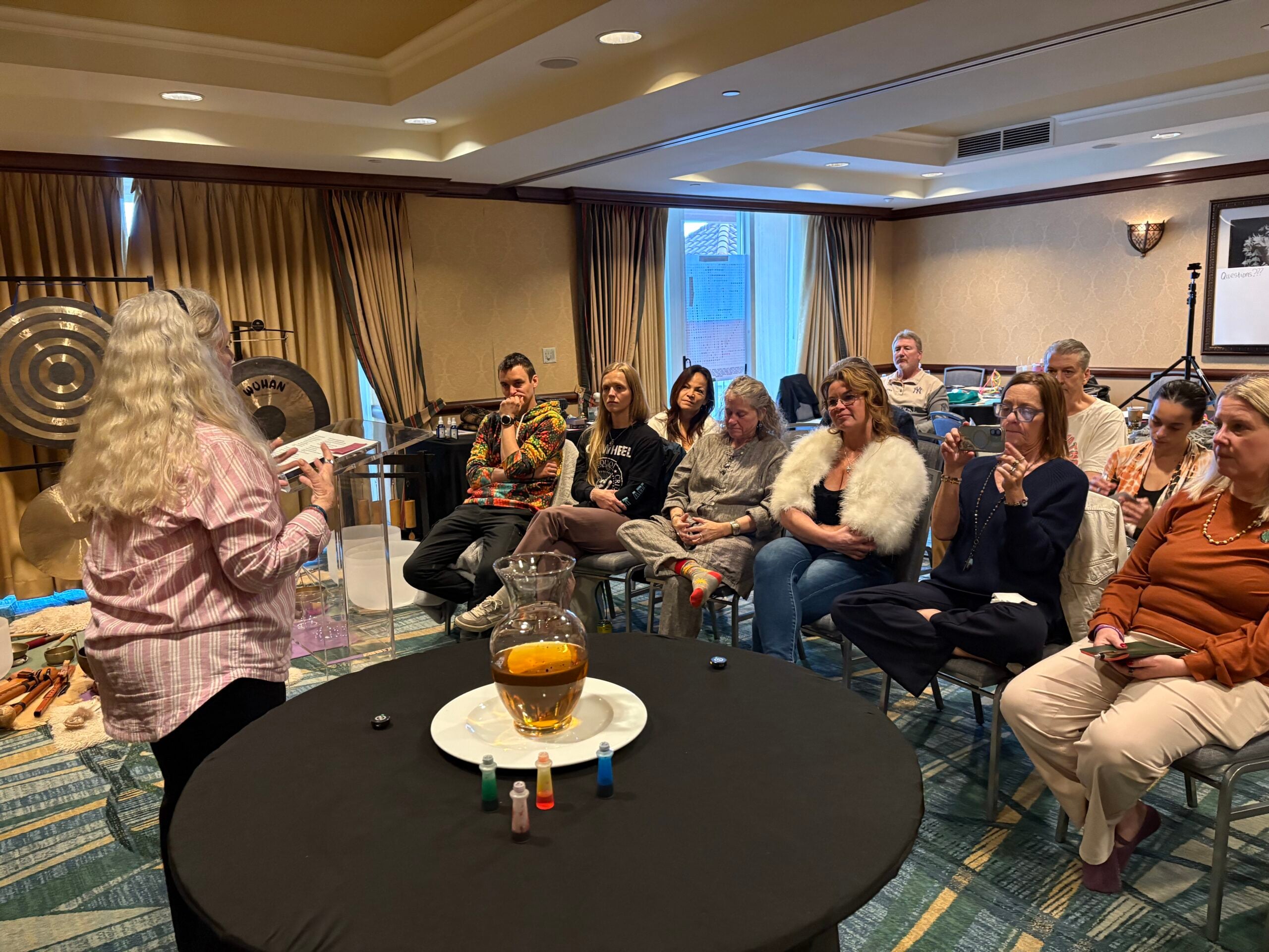 Dianne guiding a small group during a retreat experience